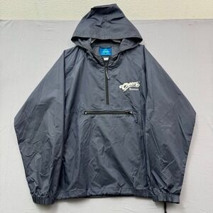 Acadia Cheers Boston Windbreaker Anorak Jacket Mens Medium Navy Blue Quarter Zip